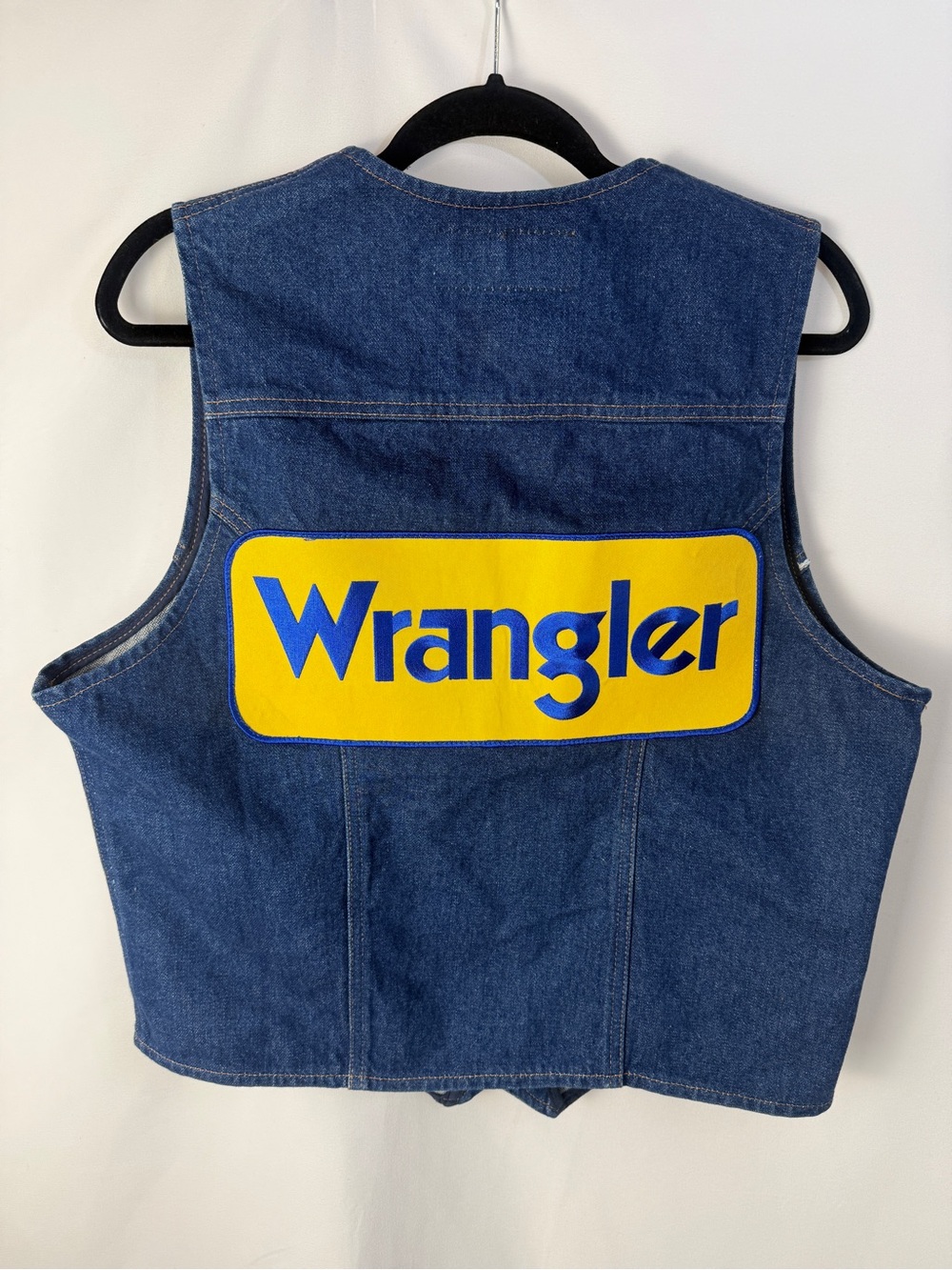 Vintage 1970s Wrangler Vest Advertising Patch Rodeo Vest Uniform Deadstock